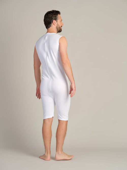 Bodysuit med glidelås i rygg/skritt og korte ben (2050)