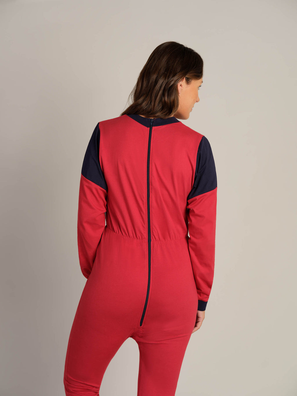 Hel drakt uten føtter, trikot, med glidelås bak (1010)