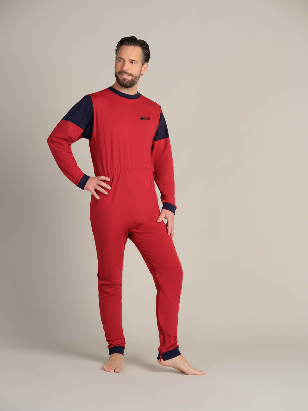 Hel drakt uten føtter, trikot, med glidelås bak og i skrittet (1011)
