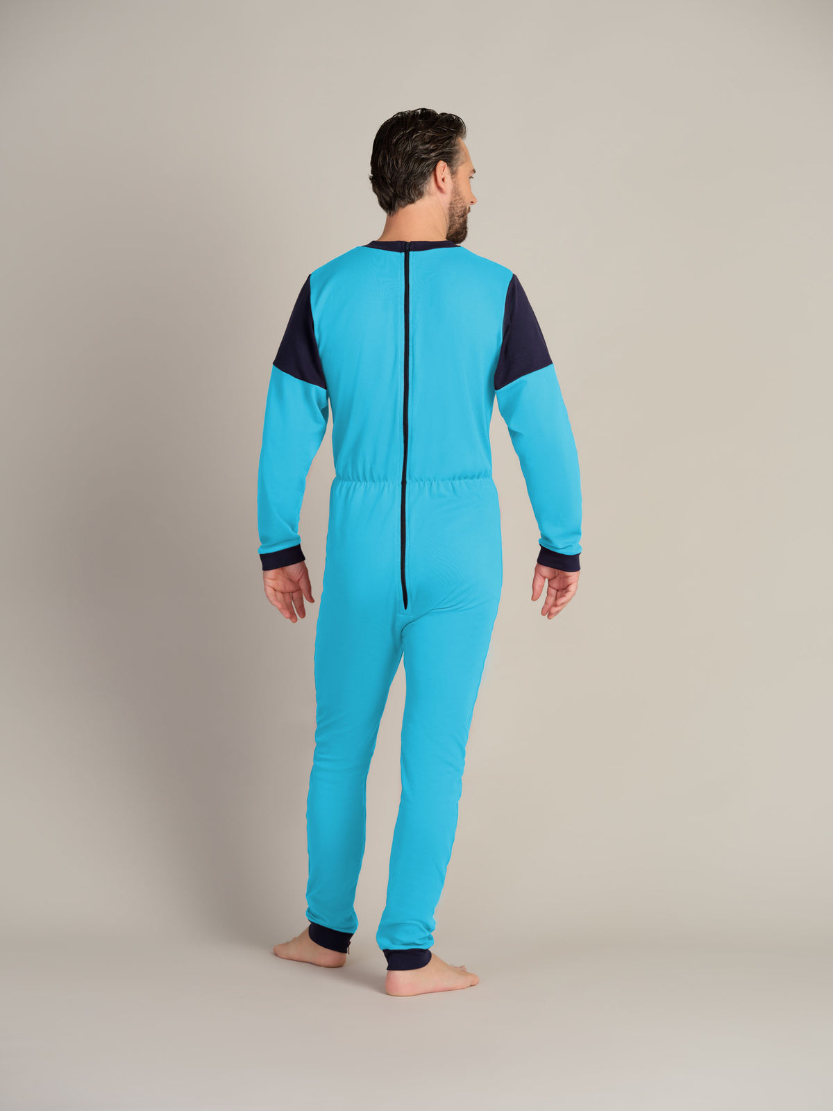 Hel drakt uten føtter, trikot, med glidelås bak og i skrittet (1011)