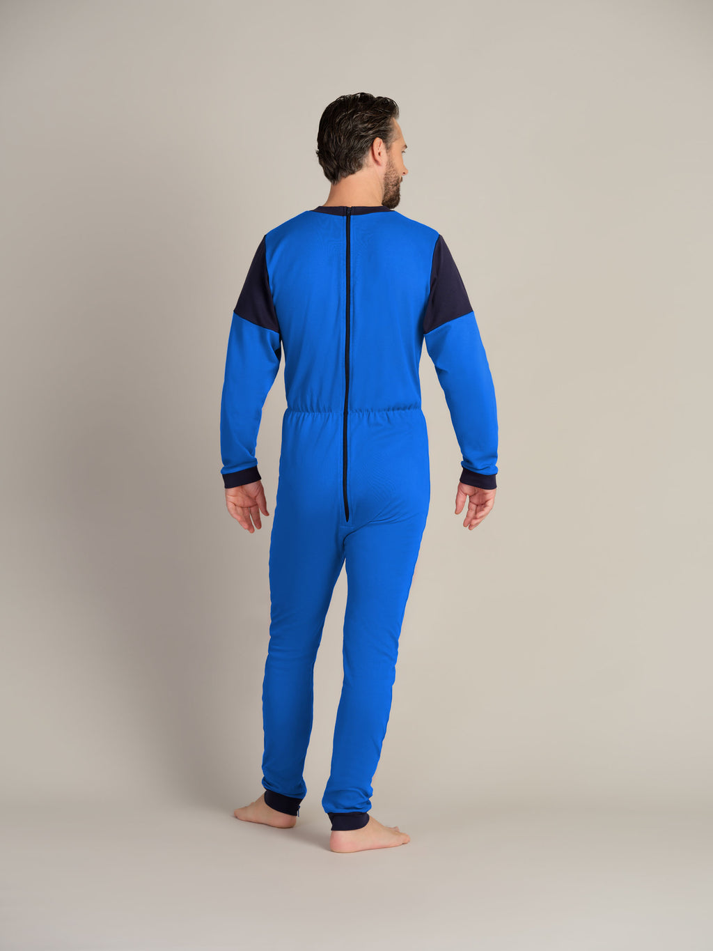 Hel drakt uten føtter, trikot, med glidelås bak og i skrittet (1011)