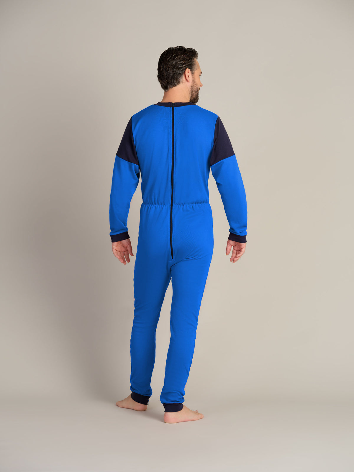 Hel drakt uten føtter, trikot, med glidelås bak og i skrittet (1011)