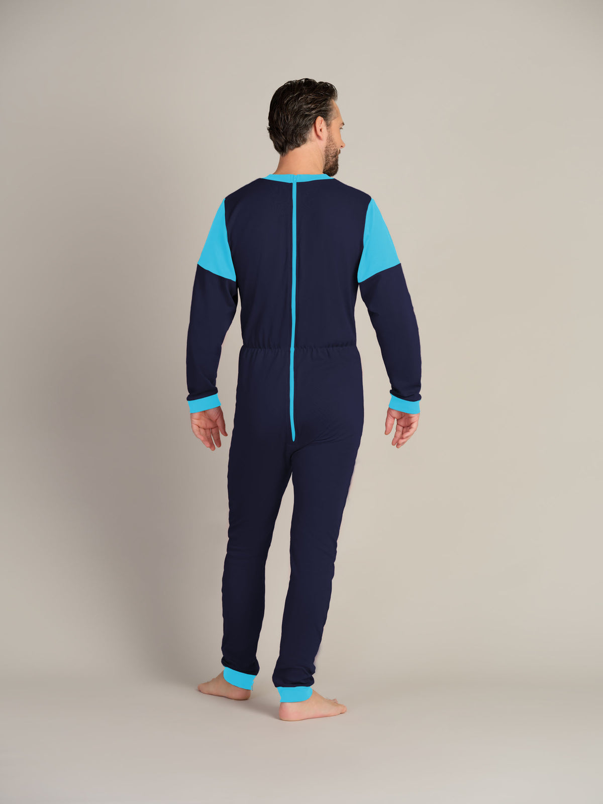 Hel drakt uten føtter, trikot, med glidelås bak og i skrittet (1011)