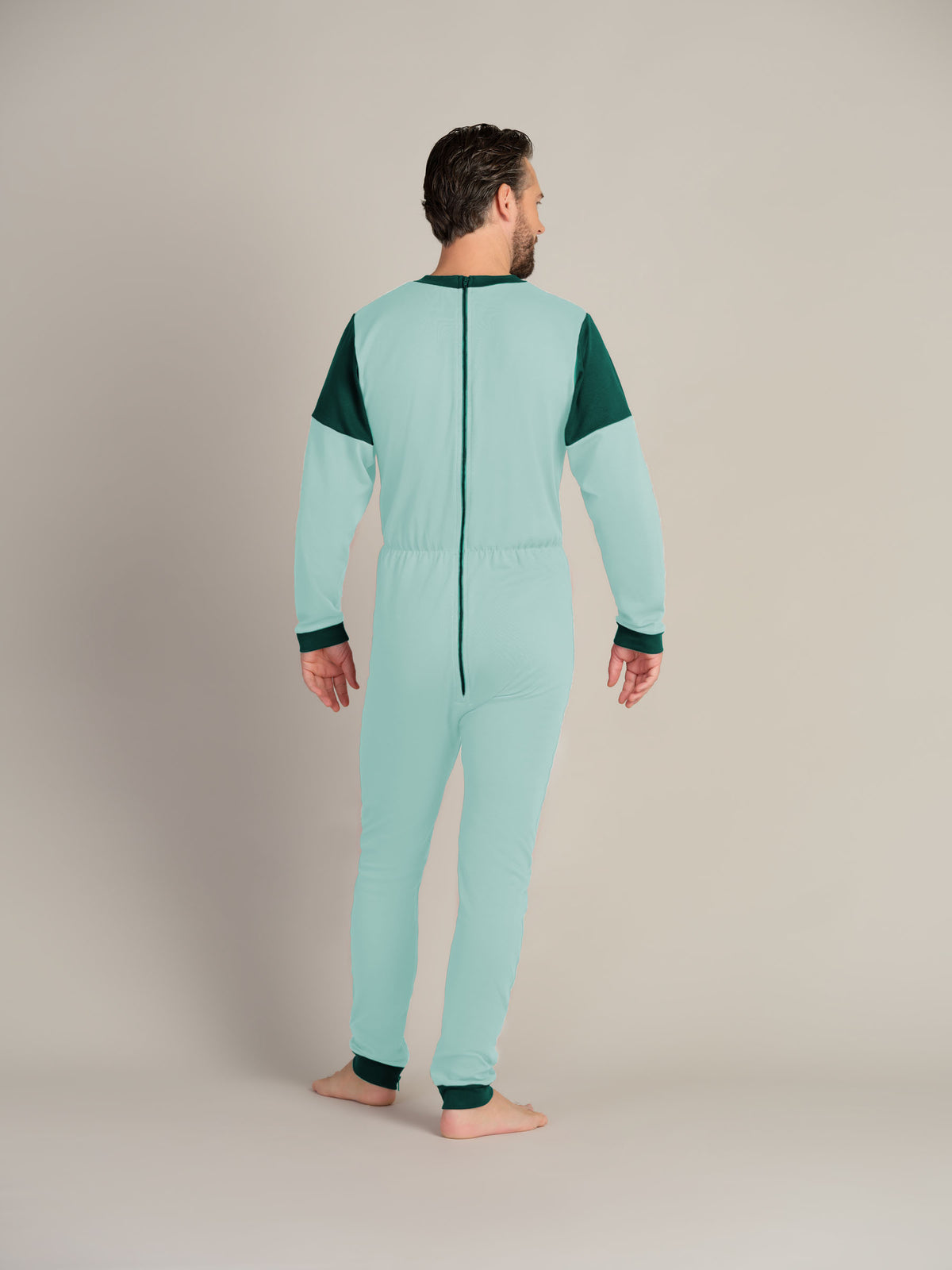 Hel drakt uten føtter, trikot, med glidelås bak og i skrittet (1011)