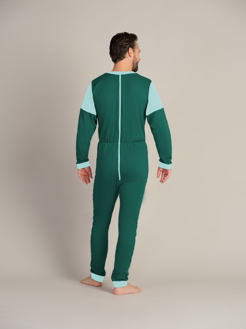 Hel drakt uten føtter, trikot, med glidelås bak og i skrittet (1011)