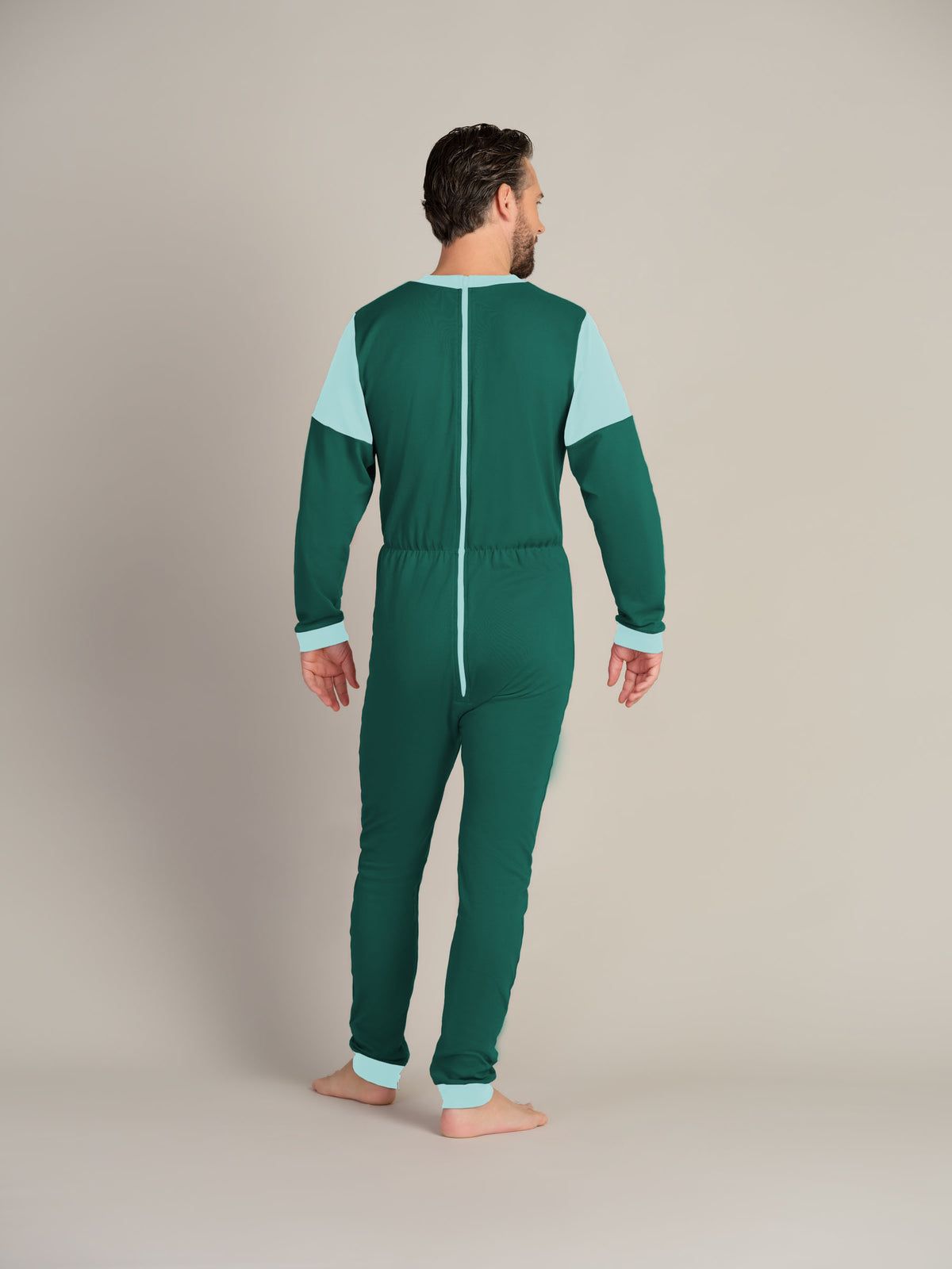 Hel drakt uten føtter, trikot, med glidelås bak og i skrittet (1011)